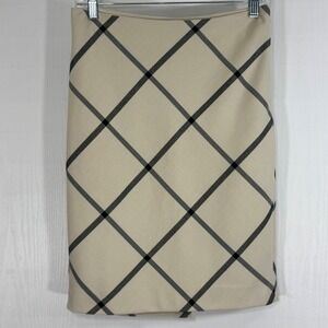 The Limited Beige Plaid Pencil Skirt Women Size 0 Career Business‎